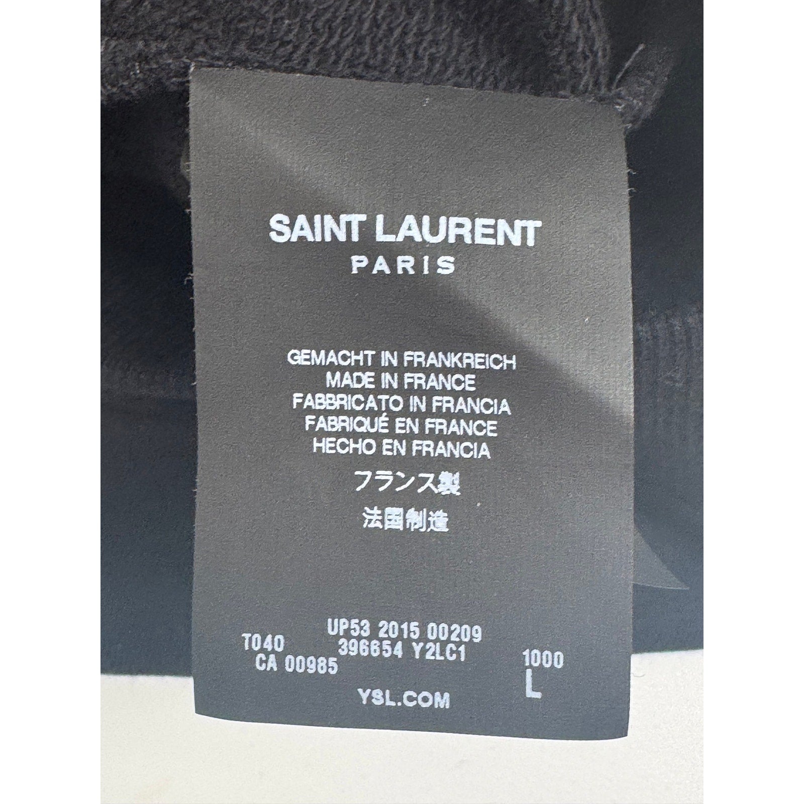 Saint Laurent Men's Black 396654 Pullover Hoodie Size L