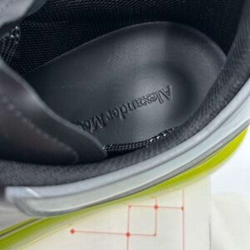 Men's Alexander, McQueen oversized leather sneakers with neon green sole size 43