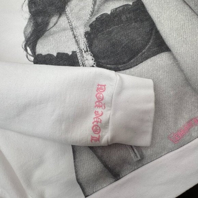 Men's RARE Chrome Hearts x Matty Boy Pink Graphic Hoodie - Oversized Large