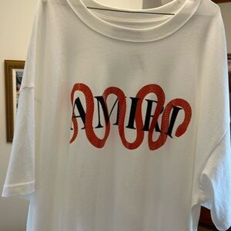 Men's Amiri snake heavyweight cotton T-shirt, size XXXL
