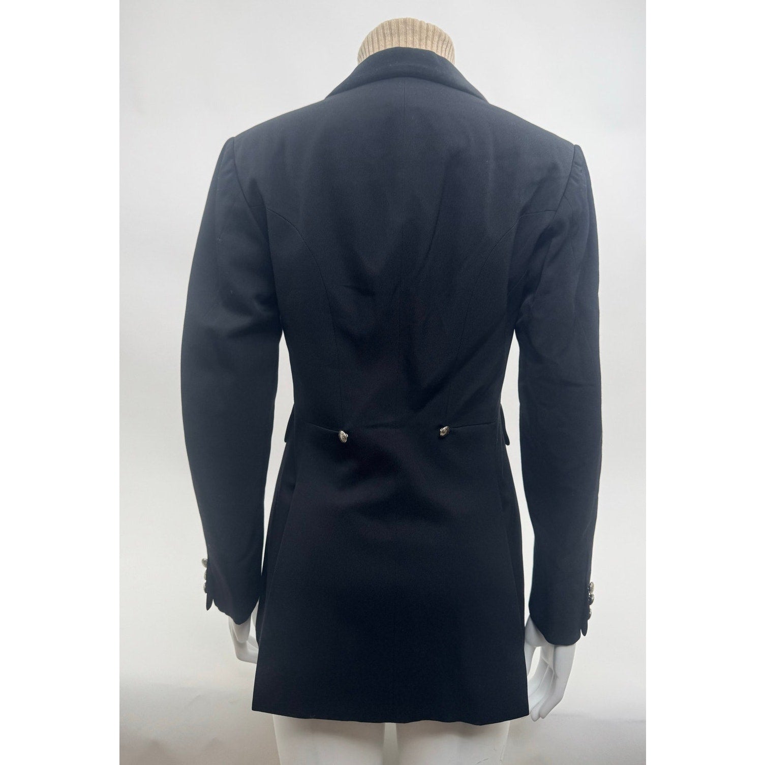 Hermes Women's Black 100% Wool Blazer Jacket Size FR 40 / US 8