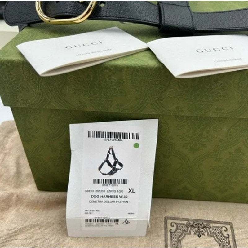 Gucci demetra , extra large leather dog harness made in Italy
