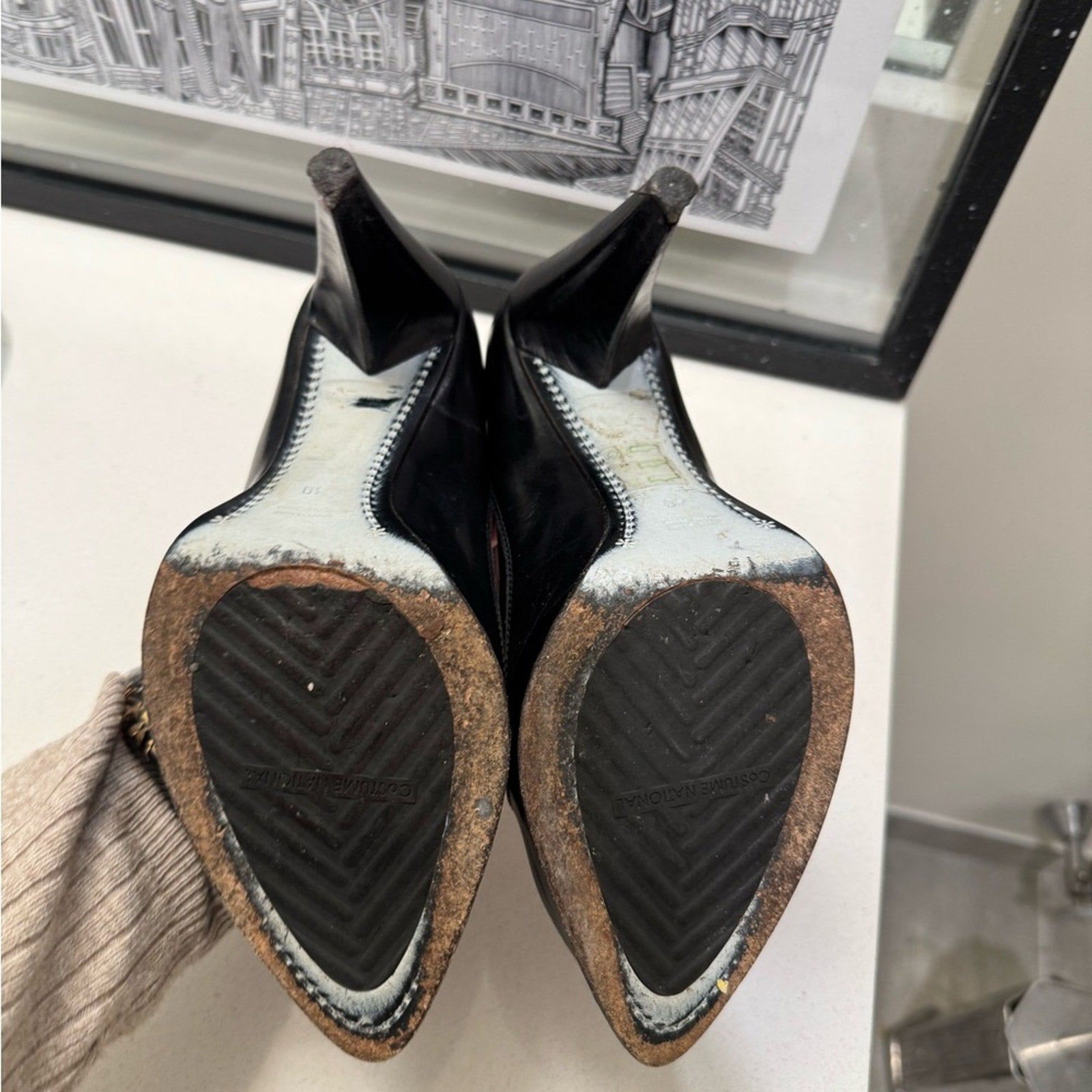 CNC Costume National Women's Black Leather Shoes Size 40, women’s 9.5