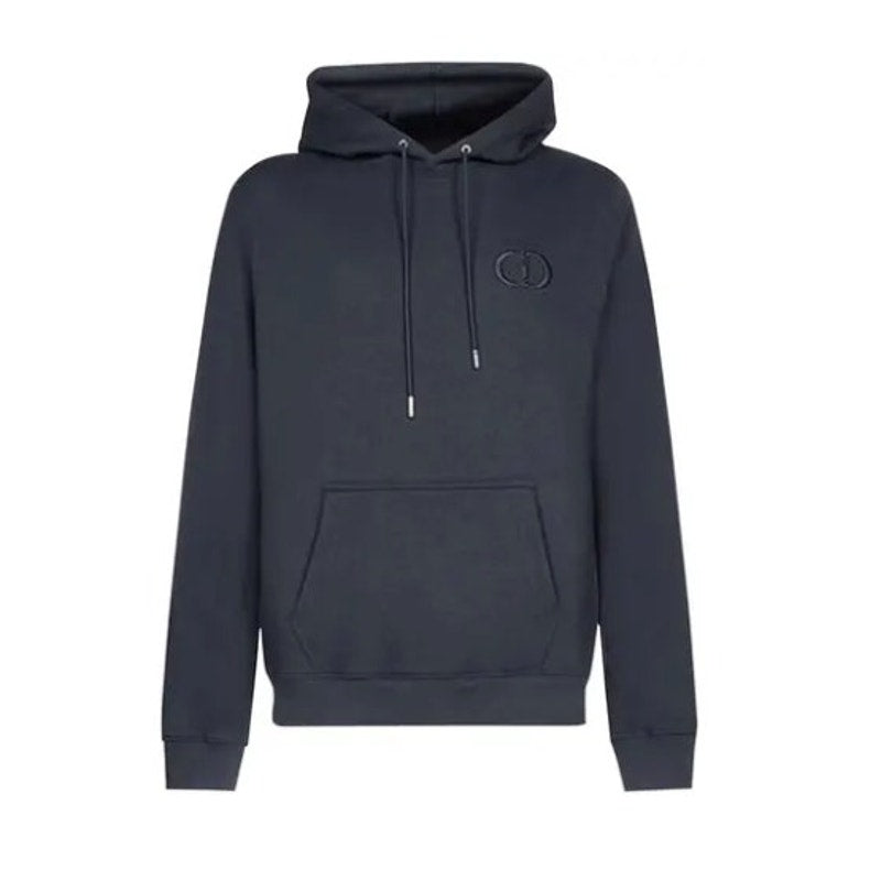 Men's Christian Dior Black CD Icon Cotton Fleece Hooded Sweatshirt Size XXL