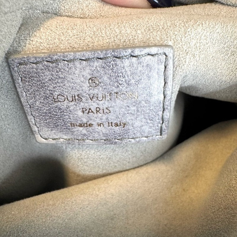 Louis Vuitton Runway..RARE Gray underarm top zip w/ruffle/plaque/twisted handle