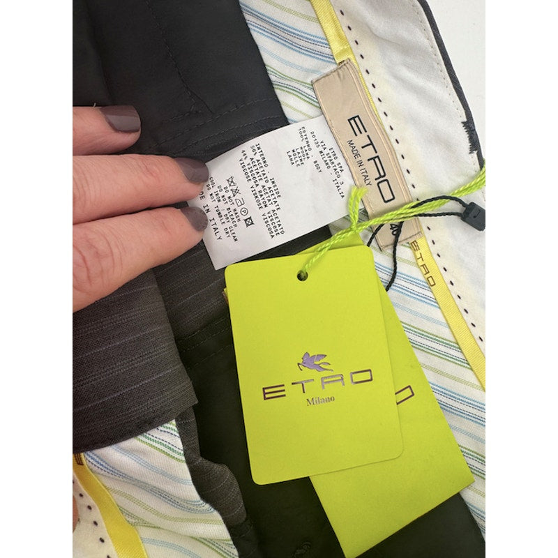 Etro NWT Women's Silk Trouser Pants Size 40 Made in Italy