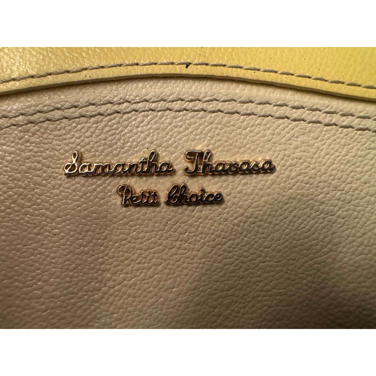 Samantha Thavasa Petit Choice Yellow Cream Rhinestone & Pearl Zipper Long Wallet