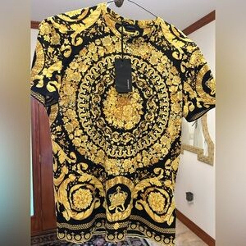 Men's Versace barocco print organic cotton T-shirt size small made in Italy
