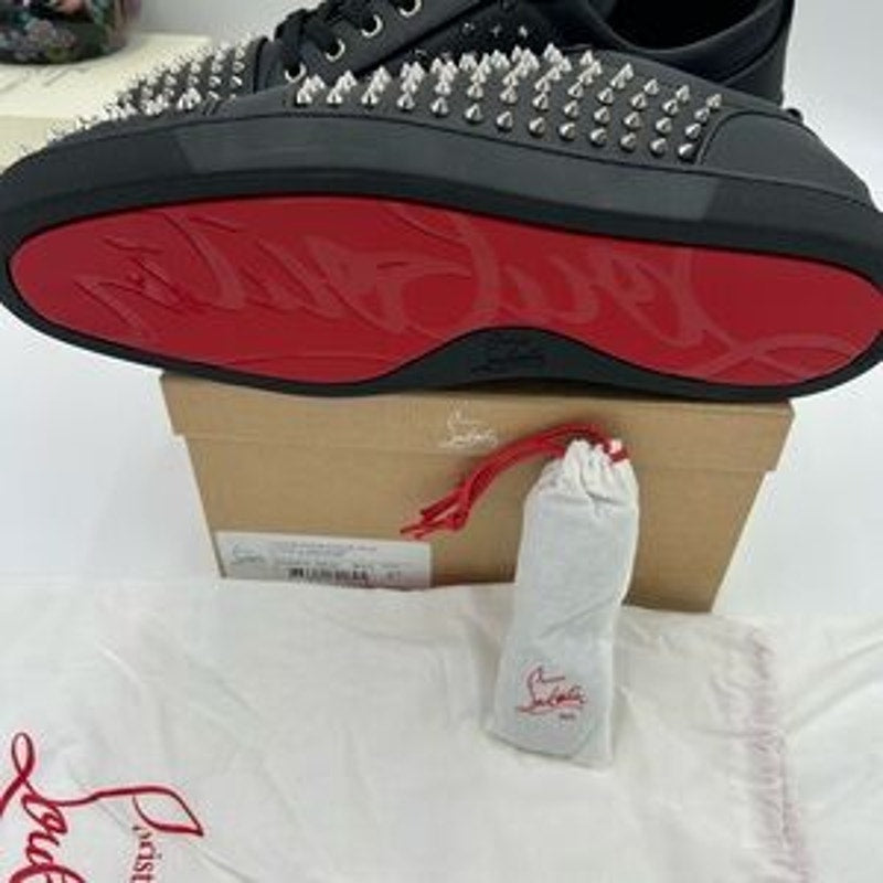Men's Christian Louboutin, Louis Jr Spike flat sneakers size 47 made in Italy