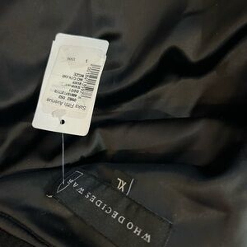 Men's WHO DECIDES war hardware, varsity jacket, size XL