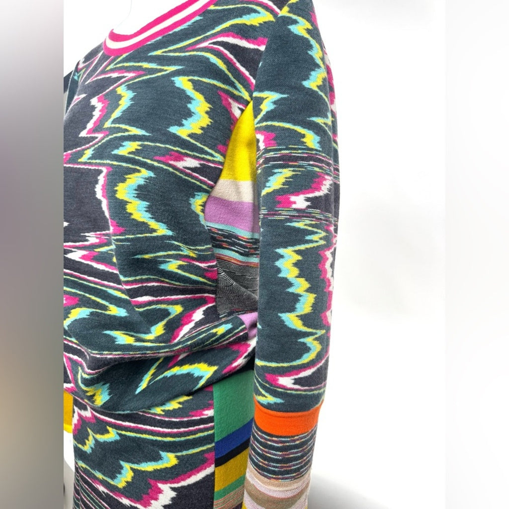 Missoni flame stitch set, cotton fabric top Size 10, Skirt Size 8 RUNS LARGE