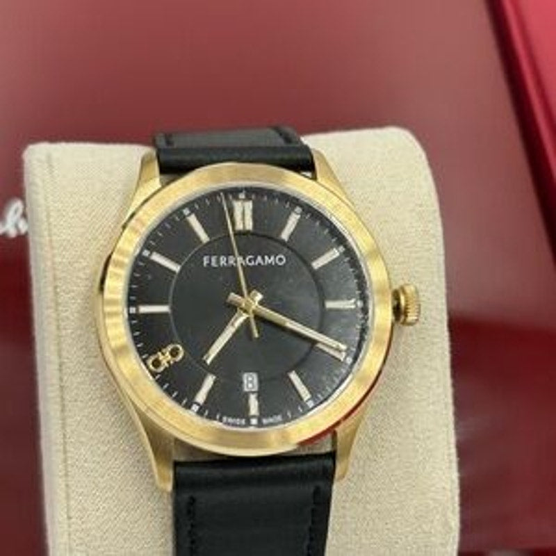 Men's Salvatore Ferragamo, Swiss watch 42 mm black strap NWT