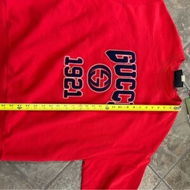 Men's Gucci logo embroidered cotton jersey sweatshirt, size XL made in Italy