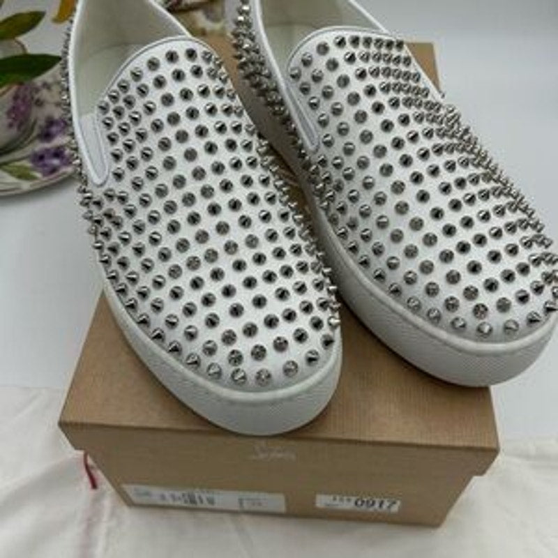 Men's Christian Louboutin roller boat spiked sneakers size 45 made in Italy