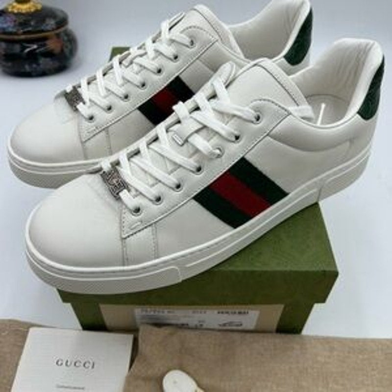 Women's Gucci, ace leather, web stripe sneakers size 40 made in Italy