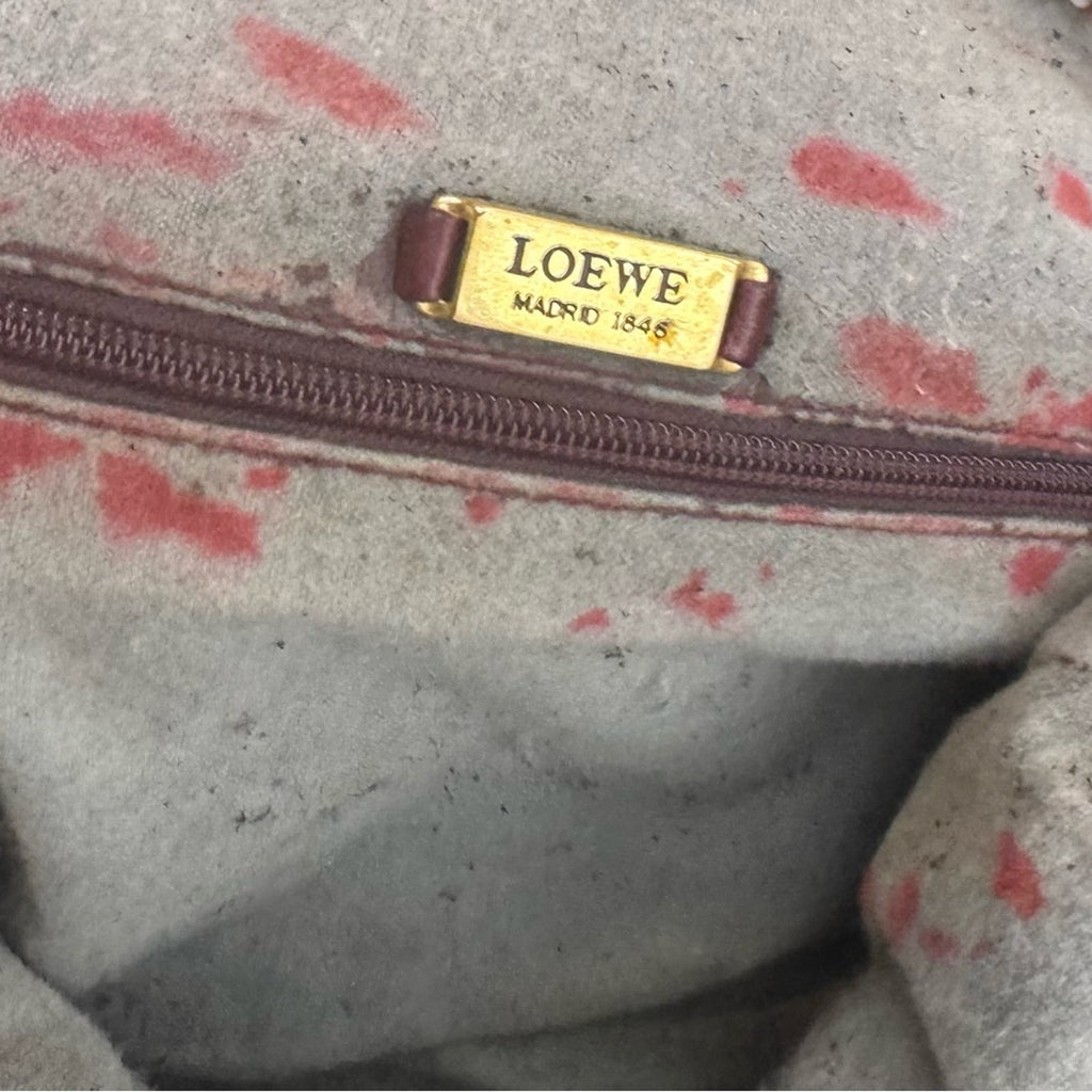 Loewe leather long strap buttery soft w/anagram and gold side gorgeous accents