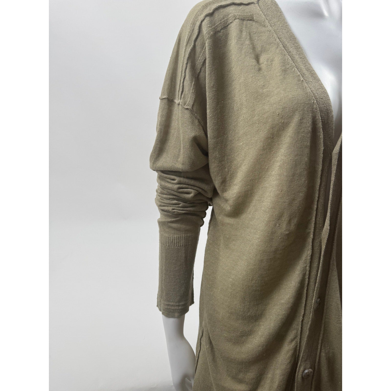 Dolce & Gabbana D&G Beige Tan 100% Linen Button Front Cardigan Size 52