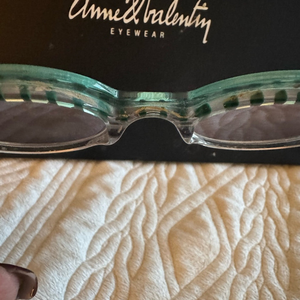 Anne & Valentin Green / Black and clear striped uniques handmade frames EYE ART