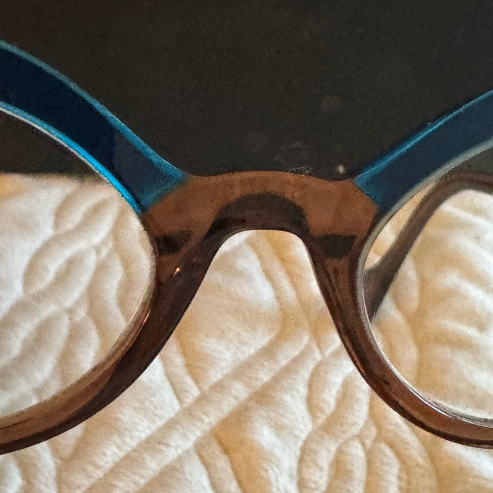 Anne et Valentin Blue and Brown and cross hatch handmade gorgeous frames