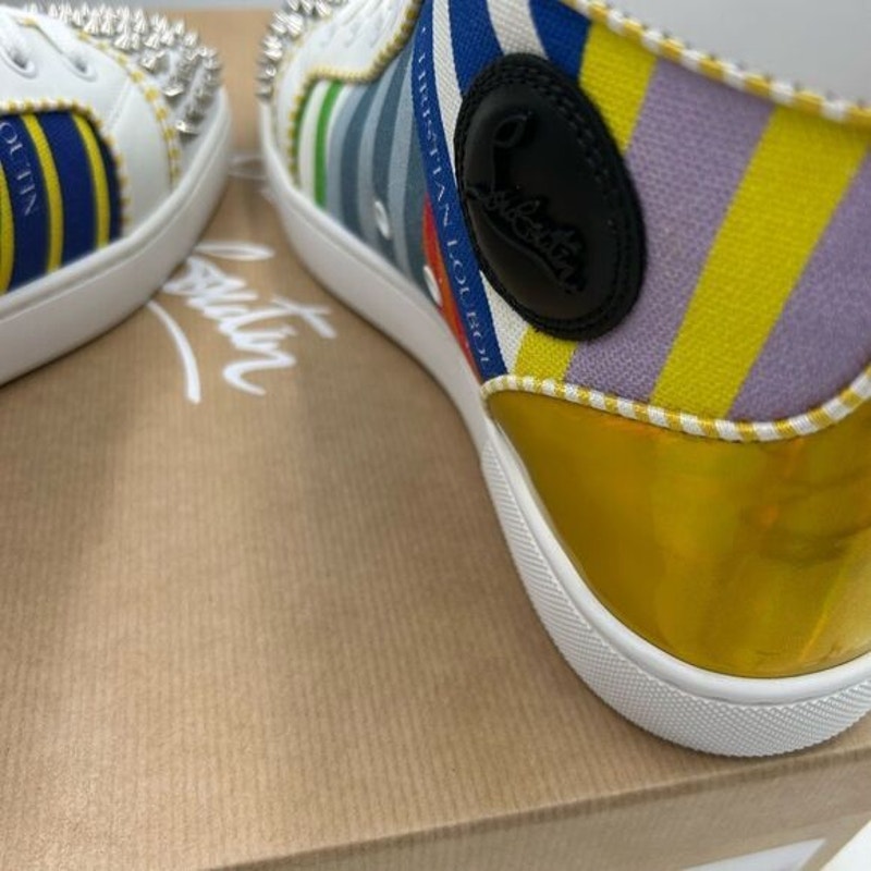 Men’s Christian Louboutin Lou spikes high top sneakers size 42 made in Italy