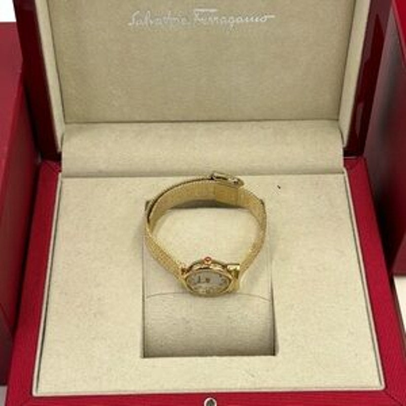 Women Salvatore, Ferragamo Gancini quartz women's gold tone stainless watch