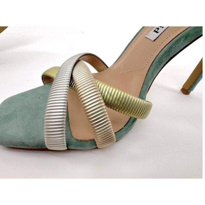 Charles David Women's Blue Electra Sandals Stiletto Suede Heels Size 8.5M