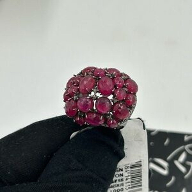 Bavna Sterling, silver and genuine Ruby, ring size 7