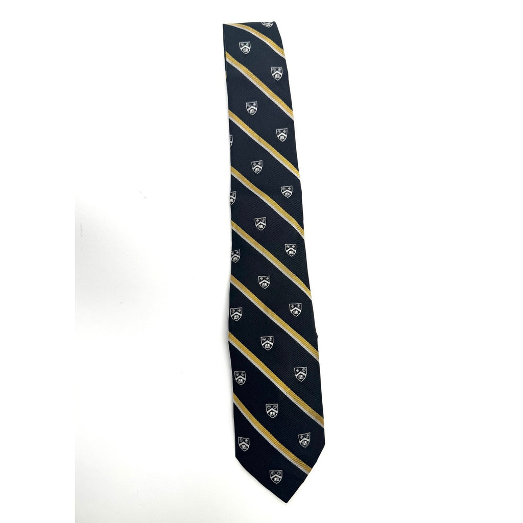 Ralph Lauren Men's NWOT Black & Yellow Crest Silk Tie Made in Italy
