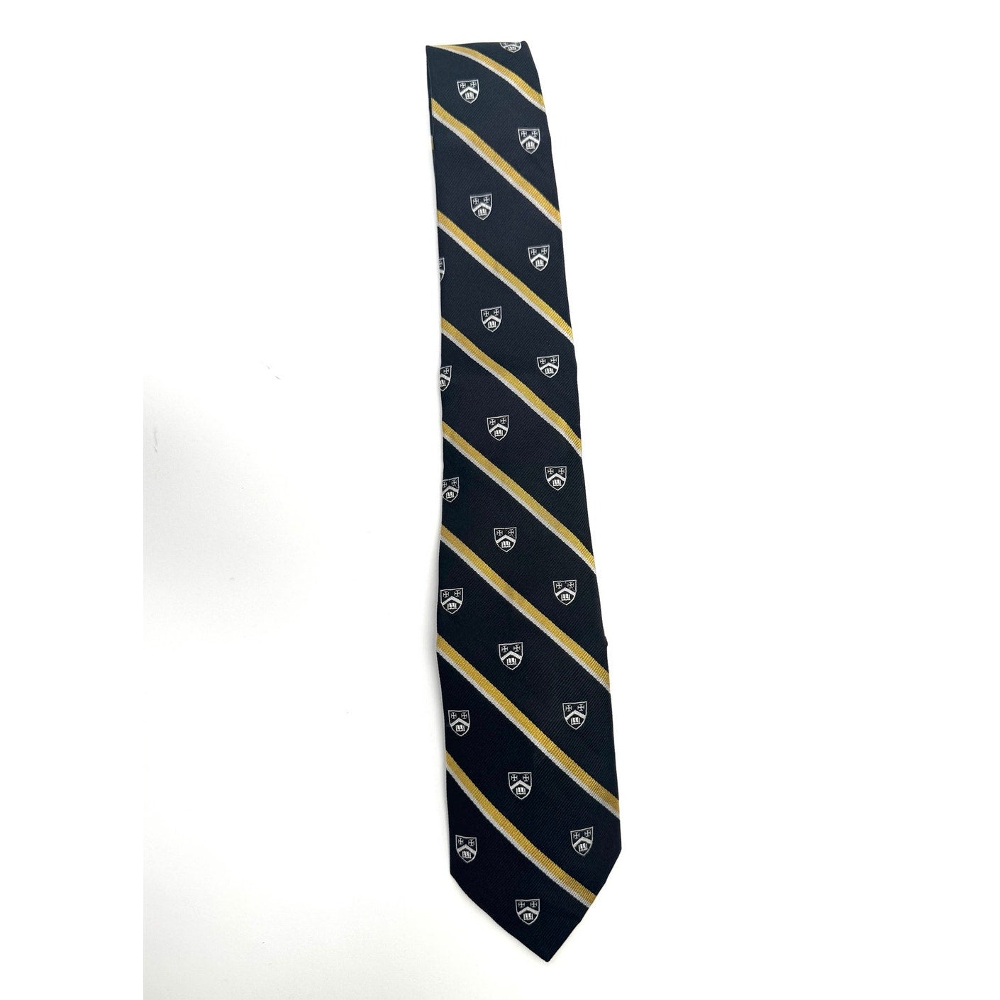 Ralph Lauren Men's NWOT Black & Yellow Crest Silk Tie Made in Italy