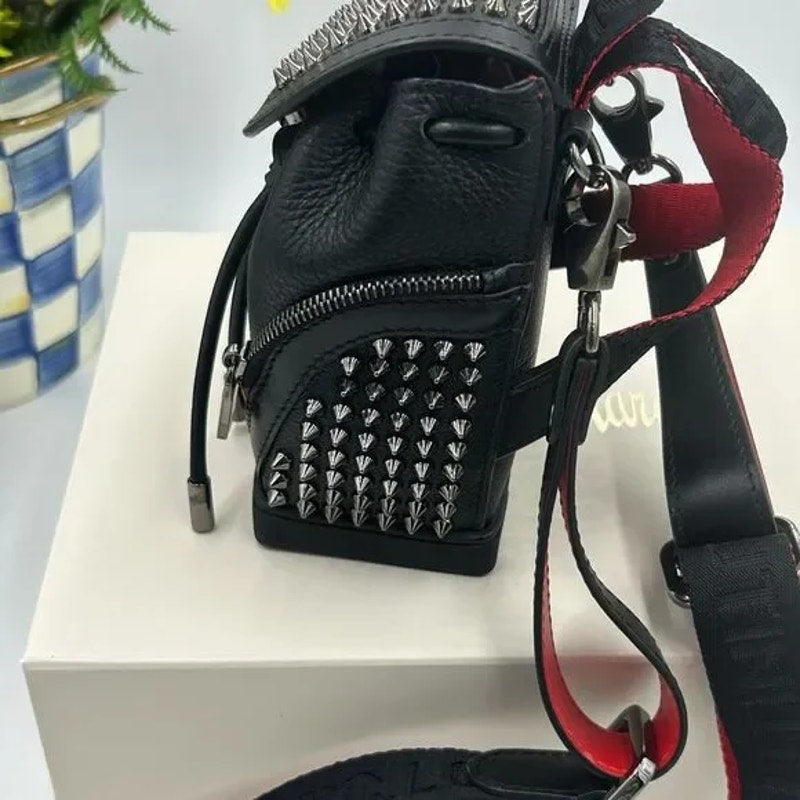 Christian Louboutin explorafunk key ring studded Crossbody bag made in Italy