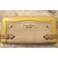 Samantha Thavasa Petit Choice Yellow Cream Rhinestone & Pearl Zipper Long Wallet