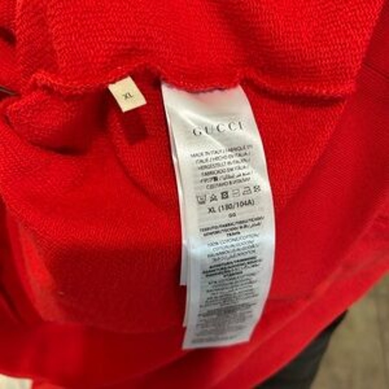 Men's Gucci logo embroidered cotton jersey sweatshirt, size XL made in Italy