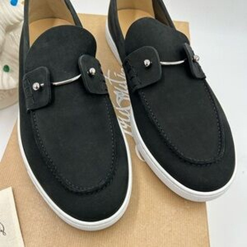 Men's Christian Louboutin chambeliboat boat show in newbuck Leather size 44