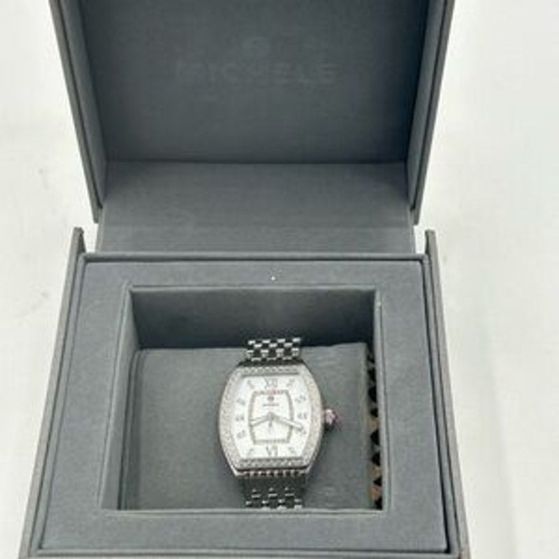 Women's Michelle releve mother of Pearl, diamond steel watch