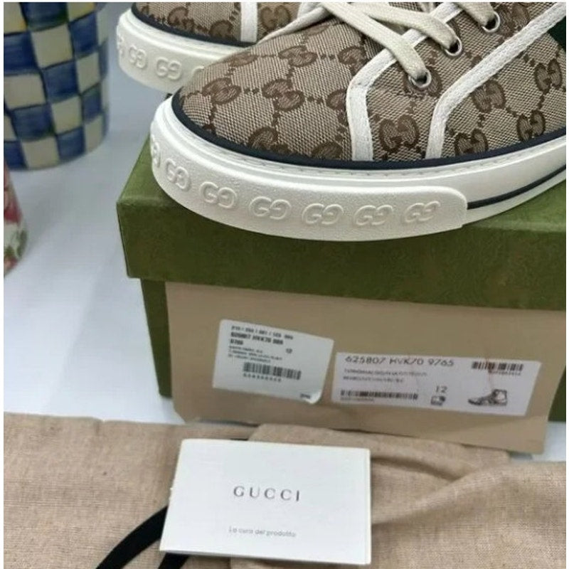 Men's Gucci 1977 tennis high top sneakers size 12 made in Italy