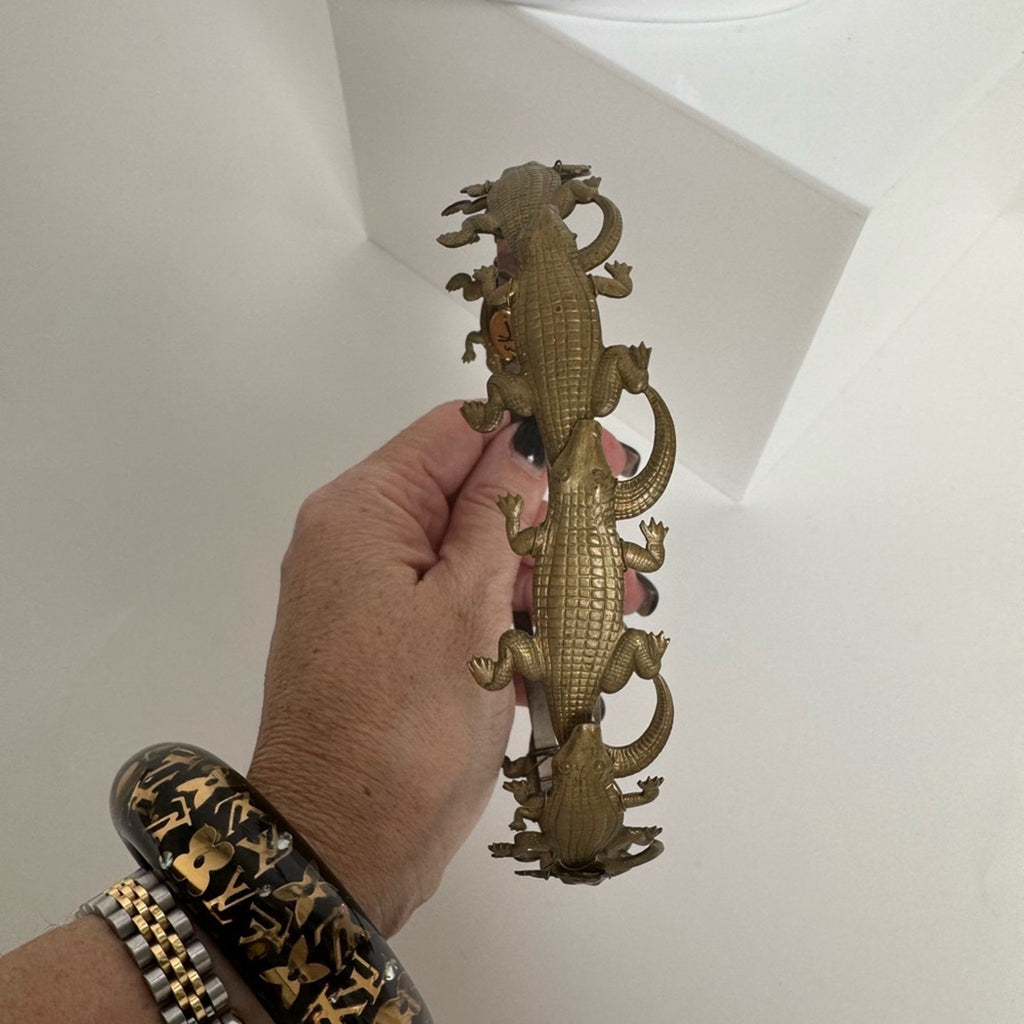 Eugenia Kim RARE HAND CAST bronze alligator headband bought at Henri Bendel, NYC