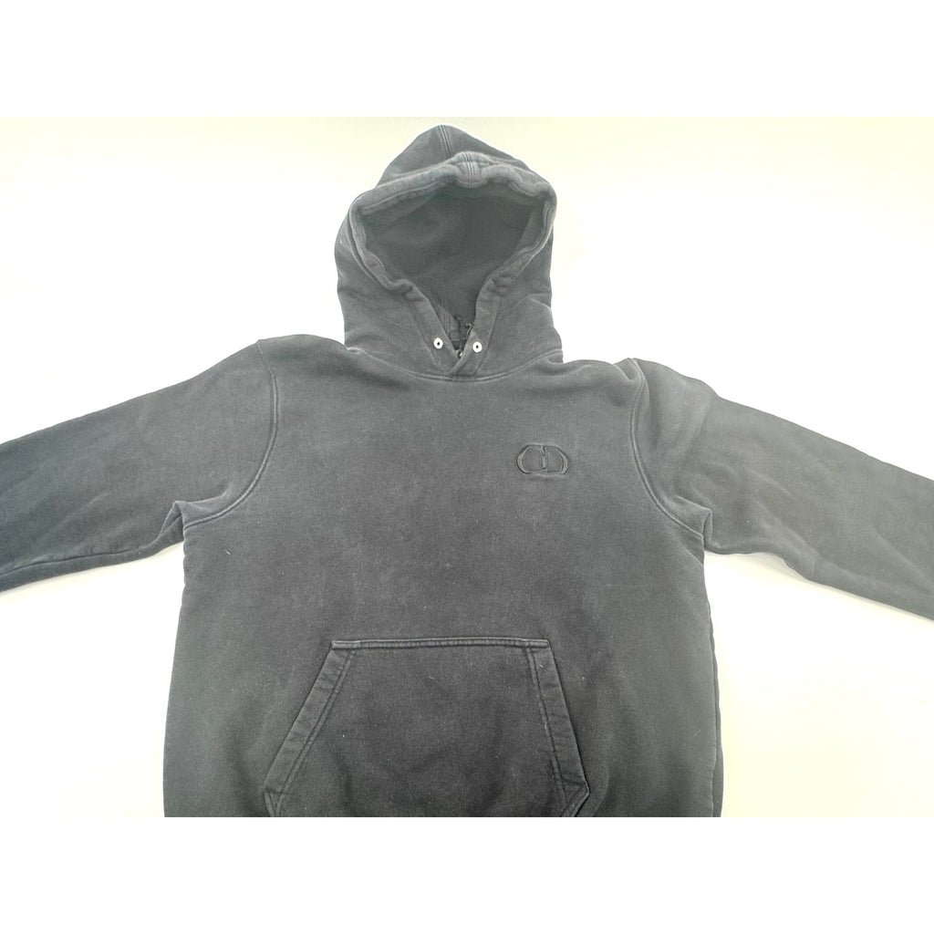 Men's Christian Dior Black CD Icon Cotton Fleece Hooded Sweatshirt Size XXL