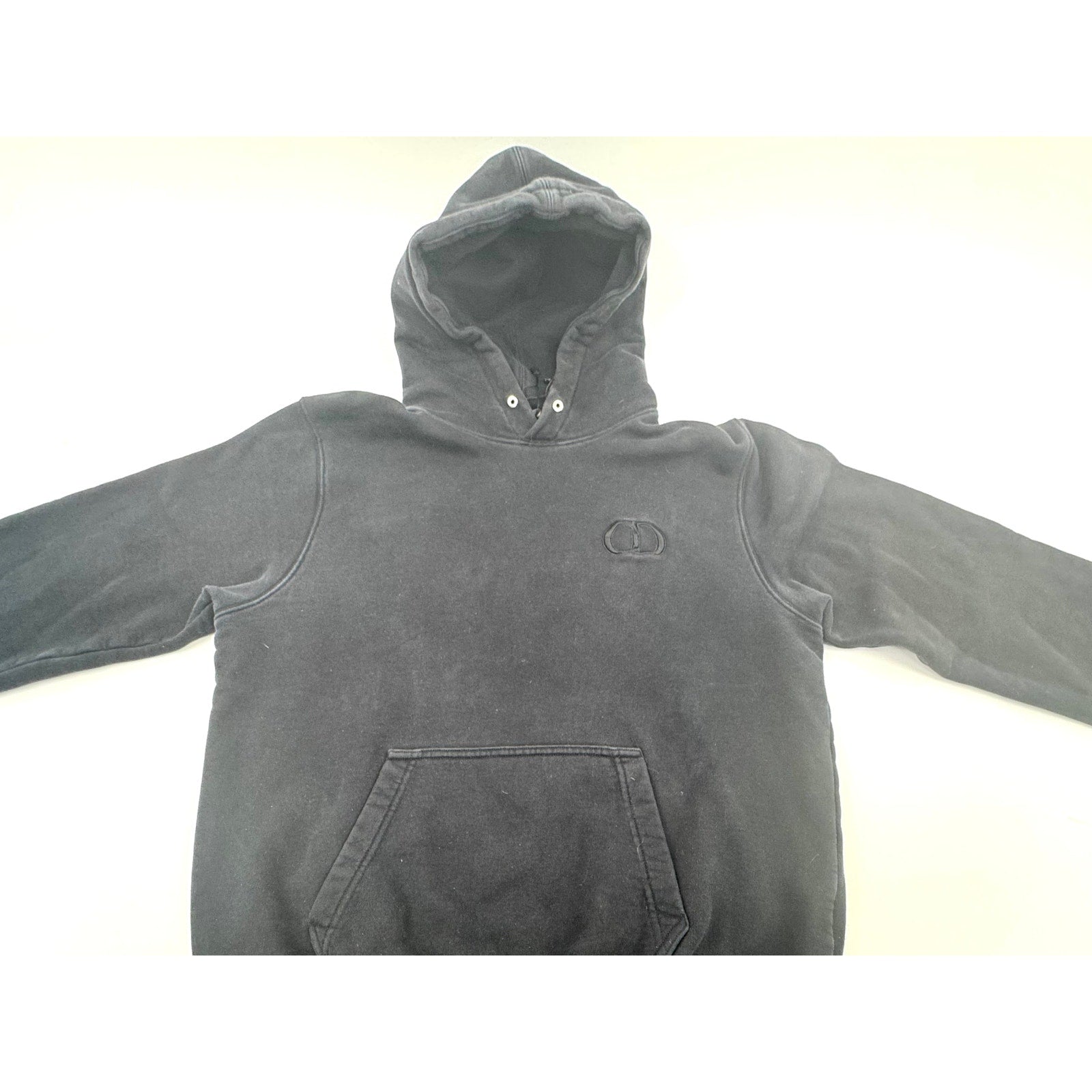 Men's Christian Dior Black CD Icon Cotton Fleece Hooded Sweatshirt Size XXL