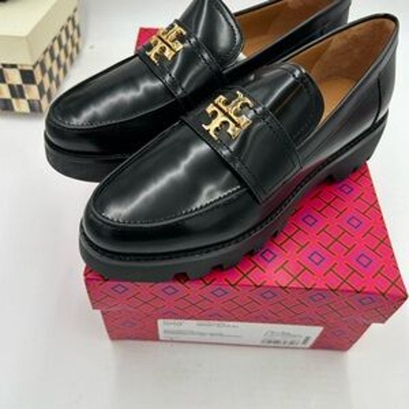 Women's Tory Burch Everly lug sole leather loafers size 8