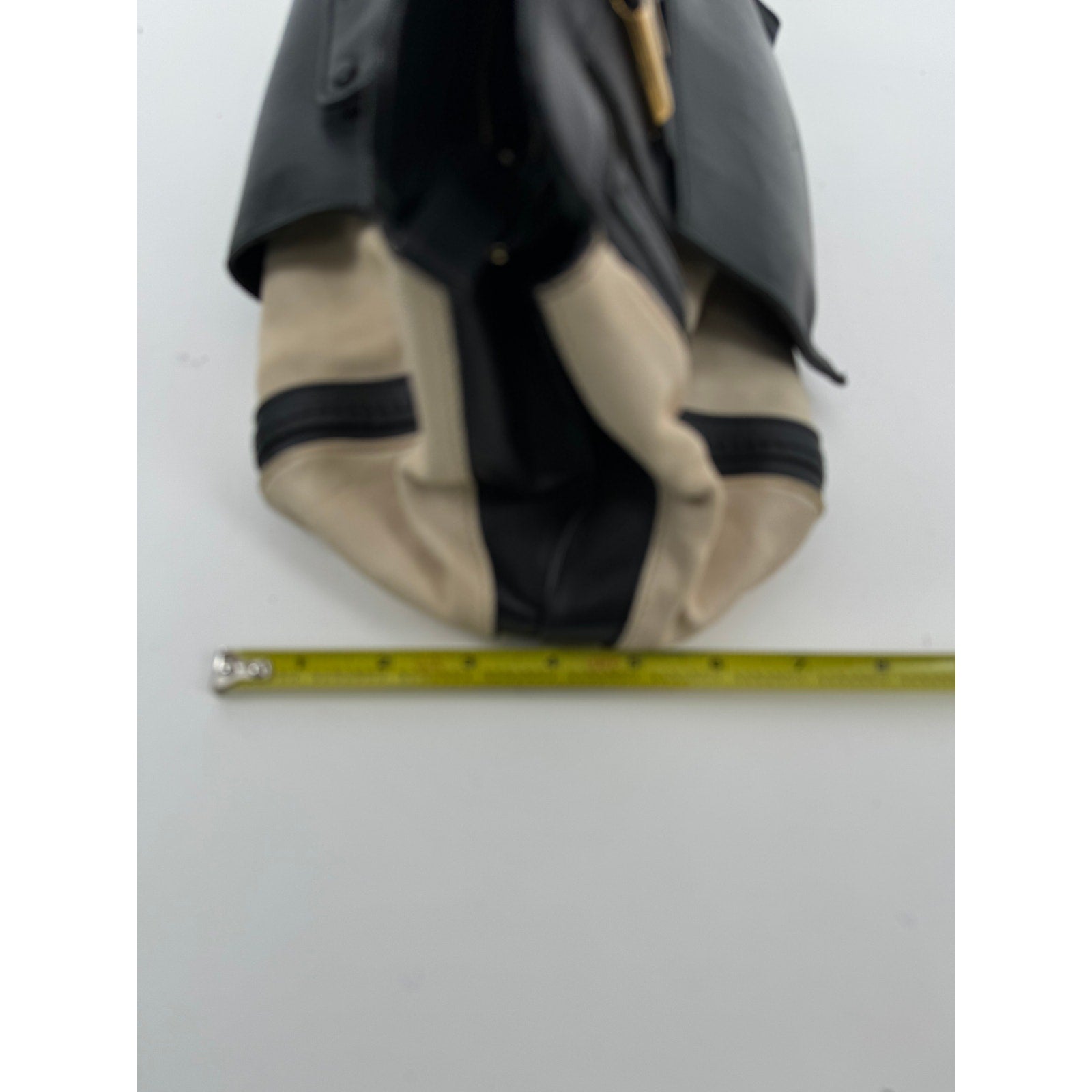 Chloe Black Cream Leather Colorblock Weekender Two Way Bag