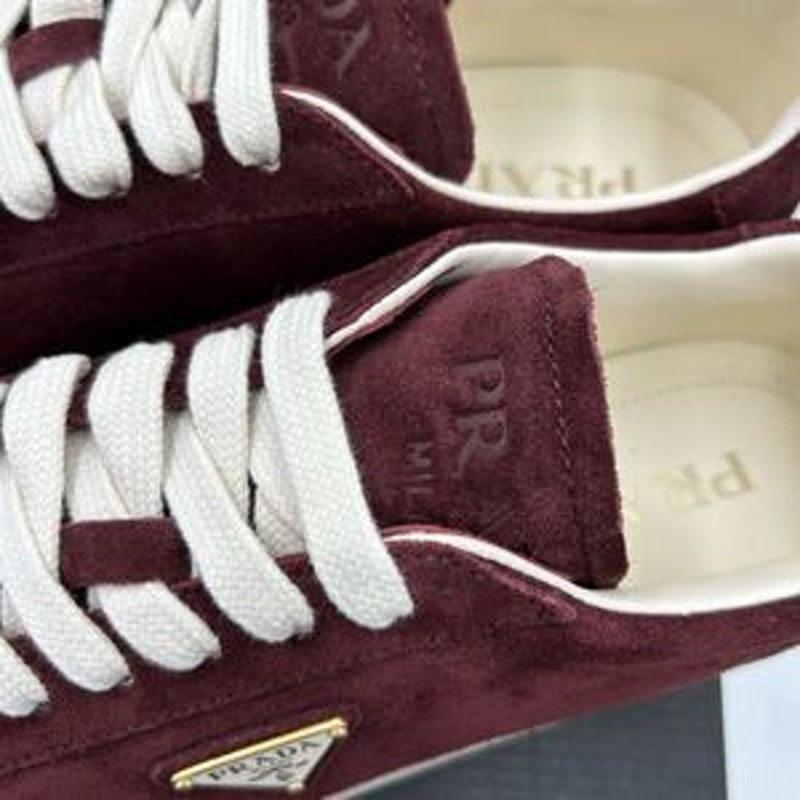 Men's Prada triangle logo suede sneakers size 9 US made in Italy