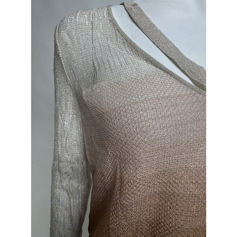 Missoni NWOT Metallic Long Sleeve V-Neck Blouse Size XS