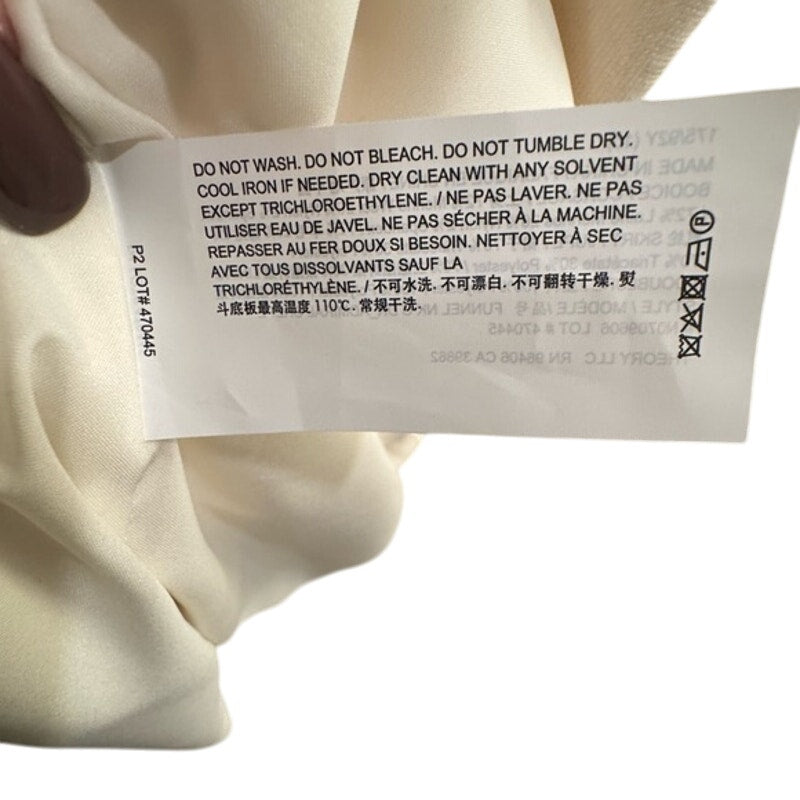 Theory NWT’s Size 10 Cream Sleeveless Turtleneck Dress. Crepe skirt and cashmere