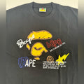 Men’s BAPE Black Hand Draw Graphic Relaxed Fit T-shirt Size M oversized NWT’s