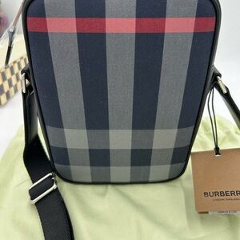 Men's Burberry, paddy check messenger bag adjustable strap made in Italy