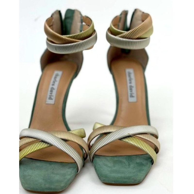 Charles David Women's Blue Electra Sandals Stiletto Suede Heels Size 8.5M