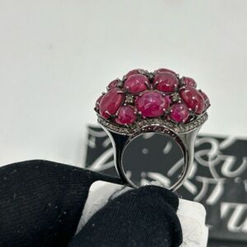 Bavna Sterling, silver and genuine Ruby, ring size 7