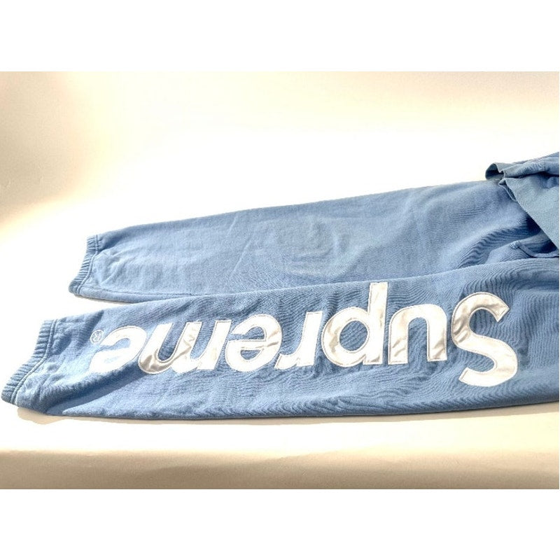 Men's Supreme Baby Blue Satin Appliqué Sweatpants and Hoodie Sweatshirt Size L