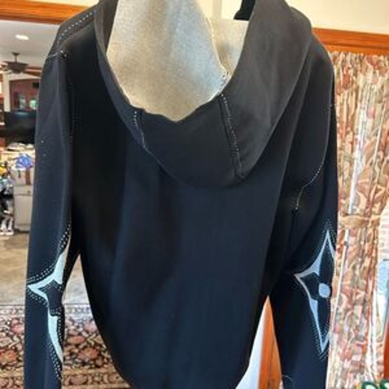 Men’s Louis Vuitton graphic intarsia zip front hoodie four XL limited edition