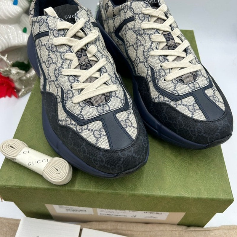 Men's Gucci GG supreme Rython sneakers size 12 made in Italy NWT